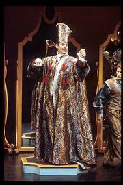 The Emperor admires his new duds in the Kennedy Center&squot;s New
Visions/New Voices production of "The Emperor&squot;s New Clothes."
Lawrence playwright Ric Averill wrote the operatic version of the
classic Hans Christian Andersen tale, which is coming Tuesday to
the Lied Center for school performances.