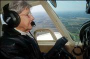 Violet Blowers, 84, flies her 1966 Cherokee 140 over New Carlisle,
Ohio. The number of people age 80 and older who hold active-pilot
medical certificates in the United States is 3,111 this year, up
from 1,948 just three years ago, according to the Federal Aviation
Administration.