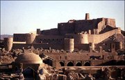 The medieval fortress of the 2,000-year-old city of Bam, Iran, is
seen in this photo taken in September 2003. An earthquake
devastated Bam on Friday, leveling more than half the city's houses
and its historic mud-brick fortress.