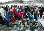 More than 300 schoolchildren and adults bid farewell to Keiko, the
killer whale Thursday by building a burial mound of stone over the
Hollywood star's grave. Keiko died Dec. 12, probably from
pneumonia, in Taknes Bay in Halsa township, Norway.