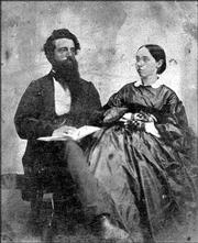 Charles Leonhardt, shown here with his wife Esther, fought during
the Bleeding Kansas era alongside Gen. James Lane and other
abolitionists in a secret anti-slavery society known as the
Danites. Richmond author Todd Mildfelt chronicles Leonhardt&squot;s life
and the workings of the group in his new book, "The Secret Danites:
Kansas&squot; First Jayhawkers."