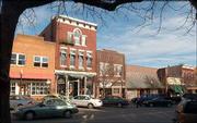Downtown Lawrence is one of the five districts in the city being
nominated for the National Register of Historic Places. This view,
looking east, shows part of the 800 block of Massachusetts Street.