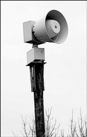 Douglas County looks to renew its maintenance contract for warning
sirens. This siren is west of the intersection of 27th and Arkansas
streets.