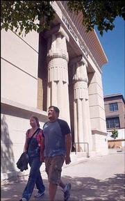 The future of the Masonic Temple, 1001 Mass., is in question after
a deal to convert it into an entertainment venue collapsed.
Pedestrians walked by the building on Monday.