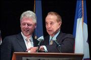 Former President Bill Clinton, left, and former U.S. Sen. Bob Dole
look over the audience at Allen Fieldhouse before Clinton delivered
the inaugural Dole Lecture. In their remarks Friday, the two former
political rivals lamented the personal attacks in the U.S.
political landscape.<br>
<a href="http://etc.lawrence.com/galleries/clinton/2755_lores.html"
target="_new" onclick=
"window.open(&squot;http://etc.lawrence.com/galleries/clinton/2755_lores.html&squot;,&squot;Photo&squot;,&squot;height=450,width=450,screenX=10,screenY=10,&squot; + &squot;scrollbars,resizable&squot;); return false;">
<img src="http://www.ljworld.com/art/icons/icon_photo.gif" border=
"0" alt="photo"> Photo gallery: Clinton delivers Dole
Lecture</a><br>