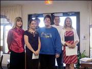 From left are Katie Markle, Olathe; Emily Robert, Lawrence; Josh
Markle, Olathe; Debbie Ellebracht, Lawrence; Erik Anderson,
Lawrence; and Ali Jacobsen, Lawrence. Ellebracht's piano students
gave a recital on May 14 at Brandon Woods Retirement Community.
They gave the recital in honor of National Nursing Home Week, which
was May 9-15.