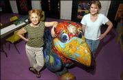 Lynne Green, left, and Heather Hoy of Van Go Mobile Arts are
auctioning off "Gogh Hawk Gogh" to raise money for the JAMS (Jobs
in the Arts Make Sense) youth program. The auction will be Saturday
at the Clinton Lake Marina.
