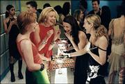 Cast members from HBO&squot;s "Sex and the City," from left, Cynthia
Nixon, Kim Cattrall, Kristin Davis and Sarah Jessica Parker, appear
in a scene in this undated publicity photo. The Emmy-winning series
has been sold in syndication to TBS, which begins airing the show
tonight.