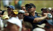 David Duval tees off on the fifth hole during a practice round at
Shinnecock Hills Golf Club. Duval and the rest of the field
practiced Wednesday in Southampton, N.Y., for the U.S. Open, which
begins today.