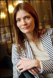 Plum Sykes, author of "Bergdorf Blondes," is pictured during an
interview at New York&squot;s Soho House. Sykes&squot; debut novel is inspired
by the super rich Manhattan single girls she&squot;s met on her rounds of
the New York parties.