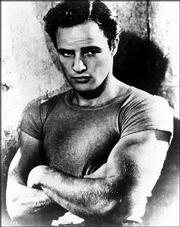Actor Marlon Brando plays Stanley Kowalski in this file photo from
the 1951 film "A Streetcar Named Desire."