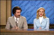 Will Ferrell, left, portrays a popular San Diego newsman who is
forced into sharing the spotlight with a young female reporter in
"Anchorman: The Legend of Ron Burgundy."