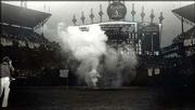 A plume of smoke rises from center field in Comiskey Park during
Disco Demolition Night. The promotion on July 12, 1979 in Chicago
remains possibly the most infamous in major-league history.