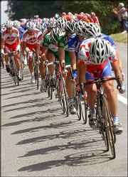 The pack rides through the countryside during the ninth stage of
the Tour de France. Robbie McEwen won the stage Tuesday between
Saint-Leonard-de-Noblat and Gueret, France, but Thomas Voeckler
retained the overall lead of the race.