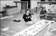 Debbie Kurtz, left, and Connie Rockers, members of St. Jude Circle
No. 1127, Daughters of Isabella, worked on the club&squot;s banner for
Relay for Life, which was June 4-5 at Free State High School. They
worked on the banner May 24 at the home of Rockers. The club&squot;s
theme was Kickin&squot; Up Our Heels For a Cure." Relay for Life raises
money for the American Cancer Society.