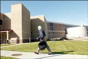 Regnier Hall, pictured from the center of photo to the right, is
the new addition to Kansas University's Edwards Campus in Overland
Park. The $17.8 million building will open Monday.