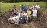 The first event in this year's Civil War on the Western Frontier
commemoration is in the books. Sixteen area children built two mud
forts Tuesday in Constant Park. The forts, built along the Kansas
River, are much like Free Staters would have constructed to help
protect the city in the early days of Lawrence.