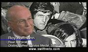 Retired Adm. Roy Hoffmann, head of the Swift Boat group, is seen in
an anti-John Kerry ad released Aug. 5. The ad has been hailed by
some and condemned by others, including Republican Sen. John
McCain, a former prisoner of war in Vietnam.