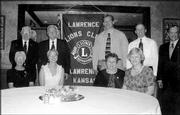 These are the 2004-2005 officers of the Lawrence Noon Lions Club.
They were installed during a special meeting June 15 at Hereford
House, Sixth Street and Wakarusa Drive. Pictured are, back row from
left, Ken Rowen, secretary; Gary Beasley, membership director; John
Harvat, second vice president; Don Edman, board of directors; and
Don Dunn, first vice president; front row from left, Martha Roush,
Lion tamer; Robin Jordan, tail twister; Mary Gordon, president; and
Margaret Thorp, co-treasurer. Not pictured are Sue Neustifter,
co-treasurer, Chris Landry and Richard Woodson, board members.