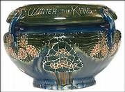 This Jardiniere is attributed to Frederick Rhead. It is marked with
the Avon Pottery mark and sold for $880.