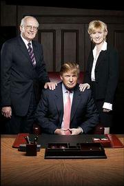 Entrepreneur Donald Trump, center, is flanked by his associates
George Ross and Carolyn Kepcher in this promotional photo for NBC&squot;s
"The Apprentice." This will be the show&squot;s second season.