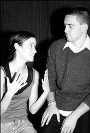Mary Oglesby, left, of Kansas City, and Berrigan Willmott, of
Lawrence, portray unlikely friends in Lawrence playwright Penny
Weiner&squot;s new drama "Fallout." Willmott plays Essam, an Egyptian
student boarding with Emily (Oglesby) and her aunt, Julia. The
terrorist attacks of Sept. 11 jar the trio&squot;s friendship.