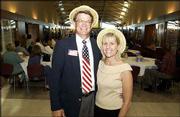 John and Cathy Ross attend the United Way of Douglas County
2004-2005 Campaign Kickoff. They helped plan the event as kickoff
committee co-chairs. It was Sept. 15 at the Dole Institute of
Politics.