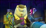 Oscar tries to explain to Angie why he is hiding a shark named
Lenny in DreamWorks' comedy "Shark Tale." The animated film topped
the weekend box office with an estimated $49.1 million in ticket
sales.