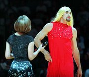Scott Pollard showed up in drag to Late Night -- and he proposed to
his girlfriend, Mindy Camp, in 1996.