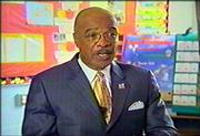 Education Secretary Rod Paige is seen in an image made from an
Education Department video, which the Bush administration has used
to promote its education law. The video comes across as a news
story but fails to make clear the reporter involved was paid with
taxpayer money.