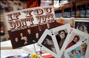 Anti-Bush playing cards and postcards are among the political items
for sale at the Third Planet, 2 E. Ninth St. The store's offerings
are limited to anti-Republican inventory.