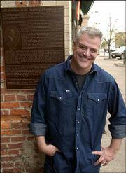 Karl Gridley is the Phoenix Award winner for Arts Volunteer. One of
Gridley's efforts resulted in the establishment of a plaque outside
the Free State Brewery on abolitionist John Brown and the siege of
Lawrence in September of 1856.