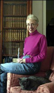 Beth Schultz, a Kansas University professor emerita of English, has
won a Phoenix Award for Literary Arts. Schultz is pictured on
Monday at her Lawrence home.