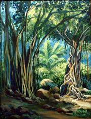 "Enchanted Forest," a painting by Lawrence artist Jewell Willhite,
is among the pieces to be auctioned at the Douglas County AIDS
Project&squot;s 2004 Red Ribbon Art Auction. The auction, which raises
money for the Lawrence social service agency, will be Sunday at
Maceli&squot;s, 1031 N.H.