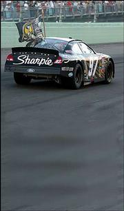 Kurt Busch won the 2004 Nextel Cup championship by eight points,
the closest margin in NASCAR history.