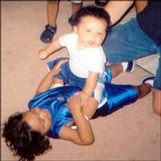 Jeremiah Whytus, 2, left, plays with 11-month-old Christian Whytus,
both of Kansas City, Kan., in this undated photo. The boys were
killed in a one-vehicle accident Tuesday near Williamsburg.