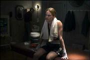 Hilary Swank plays 31-year-old Maggie Fitzgerald, a female boxer
begrudgingly trained by Frankie Dunn (Clint Eastwood), in the
Oscar-nominated "Million Dollar Baby."