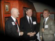 From left are Charles Decedue, executive director of Kansas
University's Higuchi Biosciences Center; Clay Blair, chairman of
the Kansas Bioscience Authority; and Tracy Taylor, president and
chief executive officer of the Kansas Technology Enterprise Corp.
They attended the annual meeting of the Lawrence Technology Assn.
Feb. 3 at Hereford House, 4931 W. Sixth St.