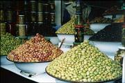 Heaping bowls of olives are displayed at a Moroccan souk (market).
Lawrence couple Dave and Gunda Hiebert traveled to the North
African country recently and brought back a love for "the succulent
cuisine and the exoticism of the whole country."