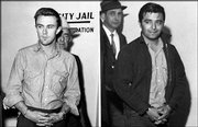 Richard Hickock, left, and Perry Smith, Two suspects in the robbery and murder of the Clutter family were taken from jail in Las Vegas in 1960 by agents of the Kansas Bureau of Investigation to be returned to Kansas to face trial.