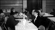 Fred Mersmann, at front table left, visits with Lois and Clyde
Mersmann during the Knights of Columbus Council 1372 breakfast at
St. John the Evangelist Catholic Church. The breakfast raised funds
for scholarships. Pictured at the back tables, from left, are Nancy
Copp, Mary and Ken Callicott, and Bob and Dorothy McGreevy.