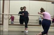 Kate Skarpetowska, choreographer and Parsons Dance Company member,
works with Kansas University student dancers during a weeklong
residency in February. The students will perform Skarpetowska&squot;s
"Squirrel Suite" during the University Dance Company&squot;s spring
concert.