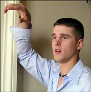 Lance Cpl. Tyler Wise, Tonganoxie, is home on leave from active
duty in Iraq with the Marine Corps. "When Tyler gets excited about
what he&squot;s doing he&squot;ll work hard at it," said Phil Williams, his
former Tonganoxie High School track coach.