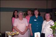 The Lawrence Soroptimist Club sponsored an afternoon tea with
Altrusa International Inc. of Lawrence and the Lawrence Pilot Club.
The event was April 9. From left are Michelle Heller, Dottie
Nordlund, Connie Boring, Linda Mullens and Barbara Murphy. Boring
is the president of the Lawrence Soroptimist Club.