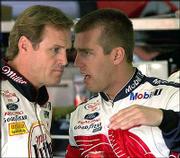 When they were Penske Racing South teammates, Rusty Wallace, left,
and Jeremy Mayfield had a strained relationship and often would
disagree on issues such as car setups.