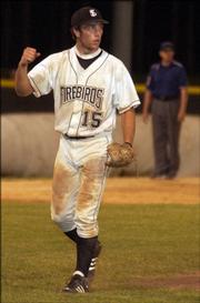 Free State's Scott Heitshusen reacts after the Firebirds made the final out in the top half of the eighth.