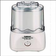 The Cuisinart Automatic Ice Cream and Frozen Yogurt Maker has a double-insulated freezer bowl that makes 1 1/2 quarts of ice cream. It costs $49.95