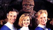 Carl Ciarfalio, clockwise from top, Jay Underwood, Rebecca Staab and Alex Hyde-White star in Roger Corman&squot;s unreleased 1994 version of "The Fantastic Four."