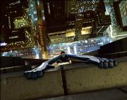 Mr. Fantastic (Ioan Gruffudd) uses his flexibility to scale new heights in his battle against Dr. Doom in "Fantastic Four."
