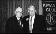 Orvel Criqui, left, chairman of the Lawrence Kiwanis Club's Substantial Citizen Committee, poses with Erv Hodges, former Lawrence mayor and city commissioner. Hodges and Dolph C. Simons Jr., editor of the Lawrence Journal-World and chairman of The World Company, received the club's Substantial Citizen Award for 2005 at the club's May 19 meeting.